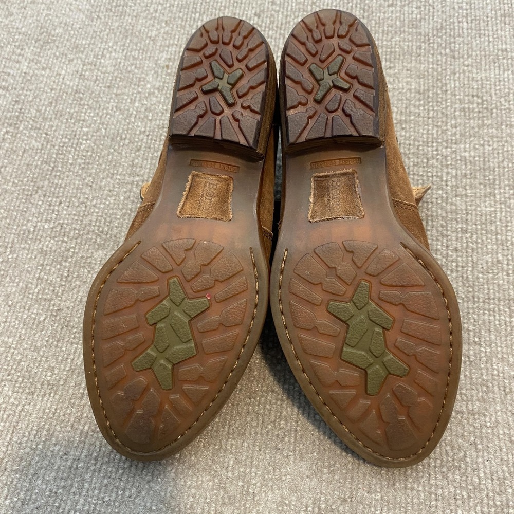 Born Booties Womens Size 6.5 Brown Suede Ankle Zip Buckle Low Heel F13726 - Picture 10 of 11